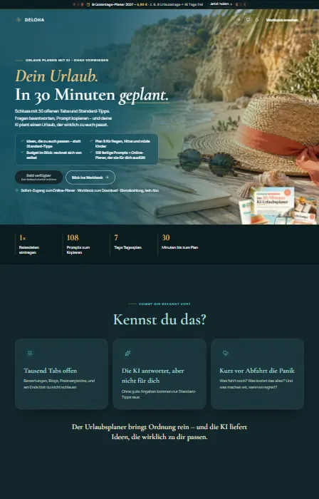 Startseite von KI-Urlaubsplaner