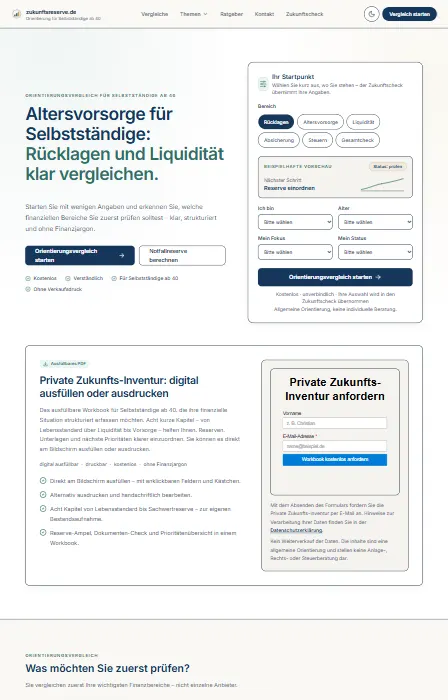 Startseite von Zukunftsreserve